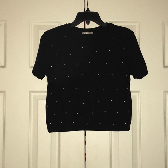 Zara Tops - Zara Embellished Crop Top
